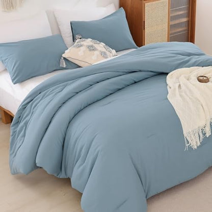 ROSGONIA Alaskan King Comforter, Dusty Blue, 136x120 Soft Bedding Quilt