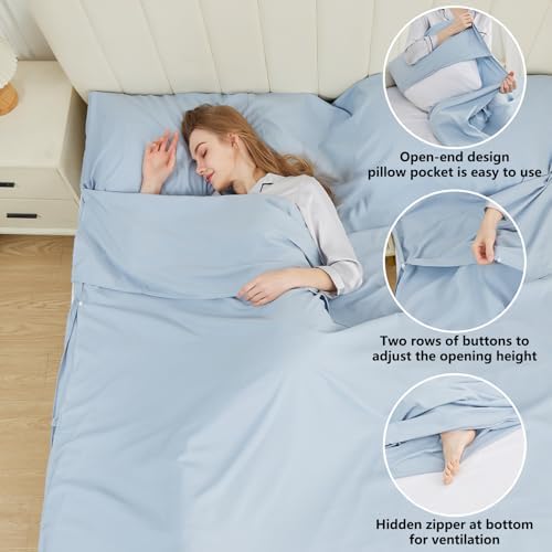 Sleeping Bag Liner, Ultralight & Compact Travel Sheet for Hotel
