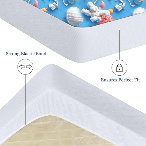 Sufdari Full Mattress Protector,Waterproof Mattress Protector,Fitted Sheet Style Mattress Cover with 18" Deep Pocket,Washable and Comfortable-Spaceman,Full