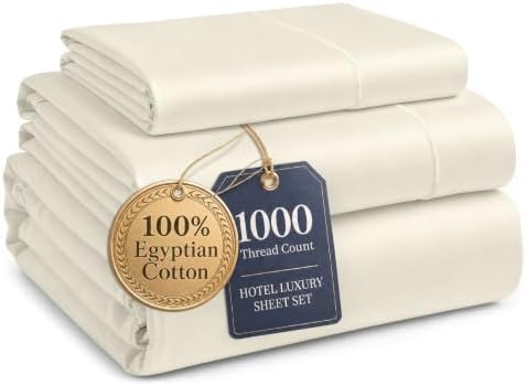 LANE LINEN Boys Twin Sheets 1000 Thread Count 100% Egyptian Cotton - Ivory