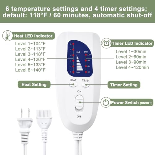 Heating Pad Electric Heat Pad, Hot Heated Pad,Multiple Temp and Timer Settings,Suitable for Shoulders, Neck, arms, Abdomen, Back, Legs, etc (Sage Green, 24"X12")