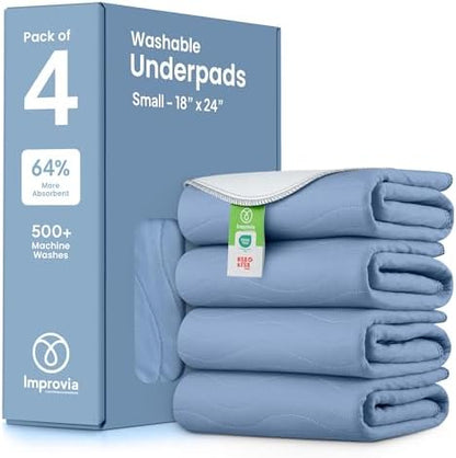 IMPROVIA® Washable Underpads, Heavy Absorbency Reusable Incontinence Pads
