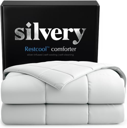 Silvery Cooling Comforter – Award-Winning Self-Cooling Blanket for Hot Sleepers with Self-Cleaning NEW, (Arctic White, Twin, Twin XL)