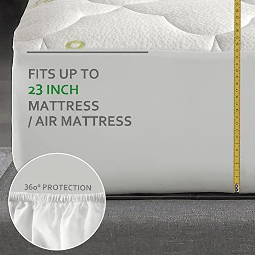 King Size Air Mattress Topper Cover Thick Quilted Pad King, Bamboo Viscose