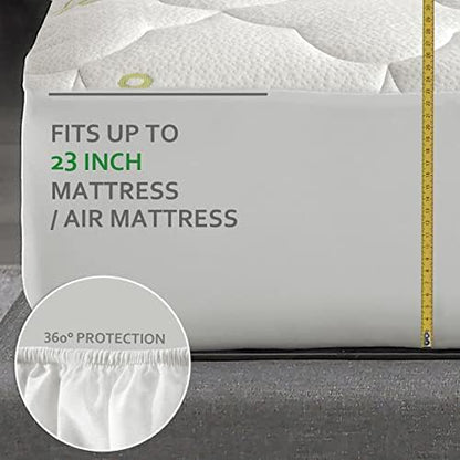 King Size Air Mattress Topper Cover Thick Quilted Pad King, Bamboo Viscose