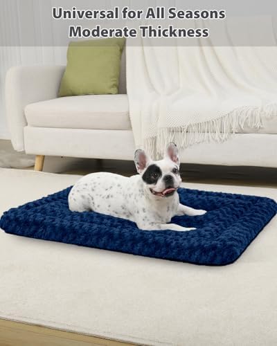 Exsnugy Washable Dog Bed Mat Large Size Fluffy Pet Crate Pad 48x30 XXL