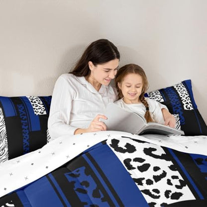 Feelyou Animal Print Leopard Zebra Comforter Set Queen Size Kids Boys