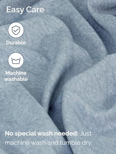 CGK Linens Extra Deep Cal King Fitted Sheet Only - Heathered Blue