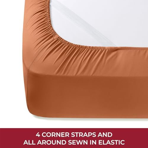 Mellanni Iconic 4-Piece, Ultra Soft Sheet Set (RV/Short Queen, Terracotta)