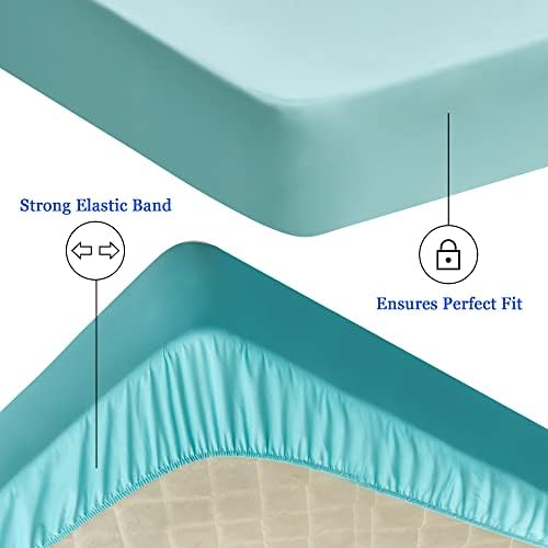 Sufdari King Size Mattress Protector,Waterproof Mattress Cover,18" Deep Pocket Mattress Protector,Dust Proof Bed Protector for Dogs/Cats/Pets/Kids-Aqua,King