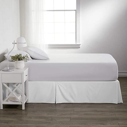 Premium Quality 800-TC Box Pleated 39x75 Twin Size Bed Skirt 14" Inch Drop Length with Split Corners 100% Egyptian Cotton Easy Fit Wrinkle Free & Fade Resistance