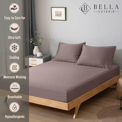 Bella Coterie | Luxury Bamboo Viscose Split King Size Fitted Sheet Only