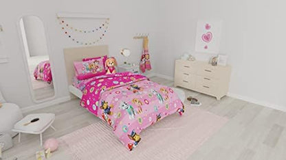 Paw Patrol Girls Kids Bedding Super Soft Comforter and Sheet Set with Sham, 5 Piece Twin Size, (100% Officially Licensed Nickelodeon Product) By Franco