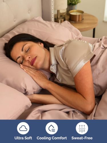 Extra Deep Pocket Queen Size Sheet Set - Breathable & Cooling - Mauve
