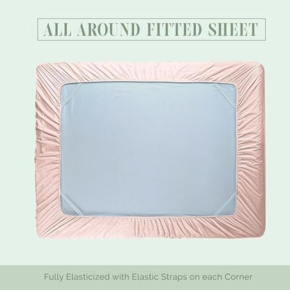 Elegant Comfort 1500 Premium Hotel Quality 18-24 Inches Deep - Extra Deep Pocket Single Fitted Sheet for High Mattress, Luxury and Softest, Smart Pocket - Wrinkle Free, Full, Blush Pink