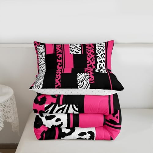 Animal Print Leopard Zebra Comforter Set Full Size Kids Boys Bedding