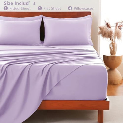 CozyLux Cal King Sheet Set 6-Piece, 21-Inch Deep Pocket, Soft Brushed Feel