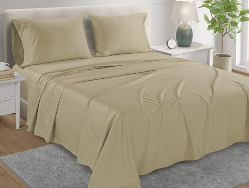 King Size Sheets Set, 15" Deep Pocket Breathable Cotton Bed Sheets - Linen