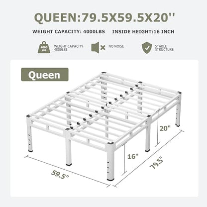 NKZ 2-in-1 Queen Size Metal Platform Bed Frame, 20 Inch Heavy Duty Bed Base