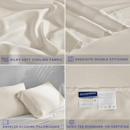 ACCURATEX Cooling Sheets for Hot Sleepers, Full Size, Beige