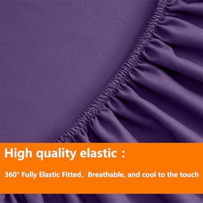 TAIMIT Purple Twin Size Comforter Set - 5 Pieces, Bed in a Bag Bedding Sets with All Season Soft Quilted Warm Fluffy Reversible Comforter,Flat Sheet,Fitted Sheet,1 Pillow Shams,1 Pillowcases