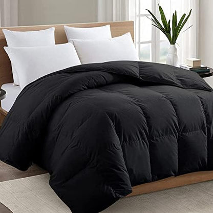 TEXARTIST Queen Comforter, All Season Down Alternative Black Duvet Insert