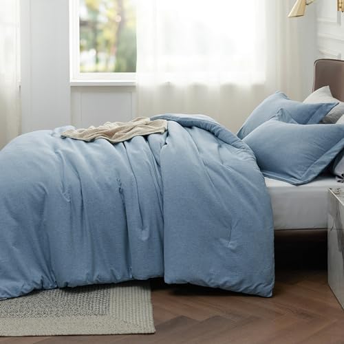 Bedsure Storm Blue Twin Comforter Set, College Dorm Room Essentials 2 Pcs