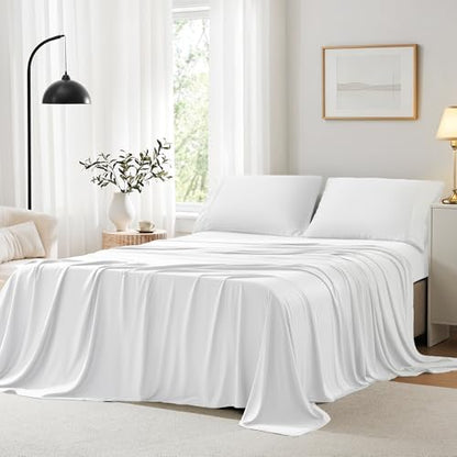 ACCURATEX Cooling Sheets for Hot Sleepers, King Size, White