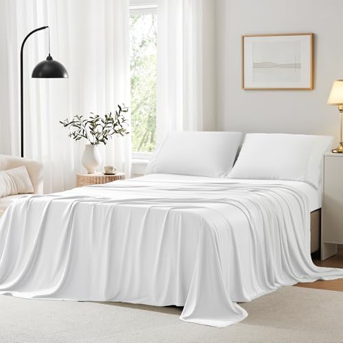 ACCURATEX Cooling Sheets for Hot Sleepers,California King Size,White