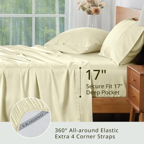 Bamboo Viscose Sheet Set King Size, Cooling Sheets Bed Set 4pcs