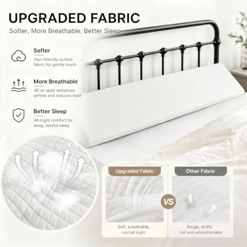Twin Bed Wedge Pillow for Headboard & Mattress Gap Filler