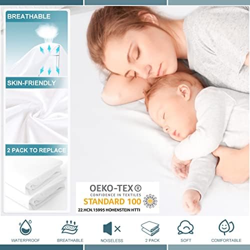 King Waterproof Mattress Protector Deep Pocket Mattress Cover, Soft Breathable Mattress Pad, Fitted Noiseless Waterproof Bed Cover Stretch to 25"