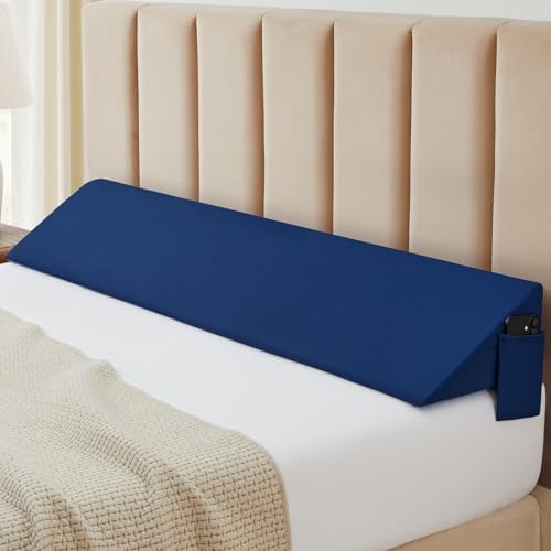 INVGEEXI Navy Blue Queen Size Bed Wedge Pillow Cover, 60 "L x 10" W x 6" H