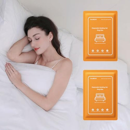 2 Pack Disposable Bed Sheet King Size, Disposable Travel Sheet for Hotel