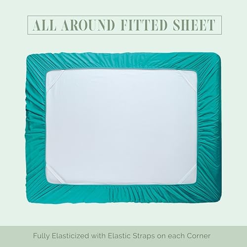 Elegant Comfort 4-Piece Bed Sheet Set - Luxury Bedding 1500 Premium Hotel Quality Microfiber, All Around Elastic 18-24 Inches Deep Fitted Sheet- Extra Deep Pocket Sheets, California King, Teal