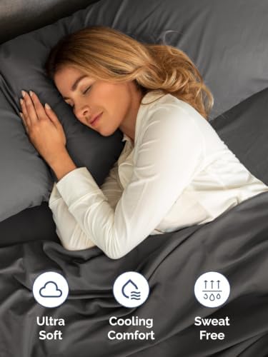 Extra Deep Pocket Queen Size Sheet Set - Breathable & Cooling - Charcoal