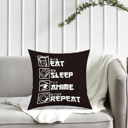 Anime Decor, Just a Girl Who Loves Anime Anime Room Decorative Throw Pillow Covers, Girls Anime Gifts Anime Lovers for Home Living Room Women Girl Bedroom Decoration Gifts Black
