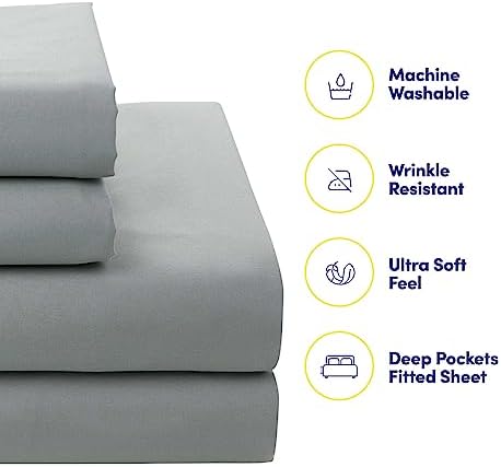 Sweet Home Collection 5 Piece Comforter Set Bag Solid Color All Season Soft Down Alternative Blanket & Luxurious Microfiber Bed Sheets, Florence, Twin
