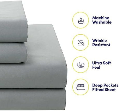 Sweet Home Collection 5 Piece Comforter Set Bag Solid Color All Season Soft Down Alternative Blanket & Luxurious Microfiber Bed Sheets, Florence, Twin