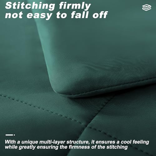 Cooling Comforter King Size, Double-Sided Cold Tech Quilted Bed Comforters Cooling Blanket for Hot Sleepers, Breathable Lightweight Summer Bedding, All-Season Ice Blanket, Emerald Green