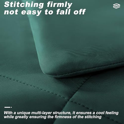 Cooling Comforter Queen Size, Double-Sided Cold Tech Quilted Bed Comforters Cooling Blanket for Hot Sleepers, Breathable Lightweight Summer Bedding, All-Season Ice Blanket, Emerald Green