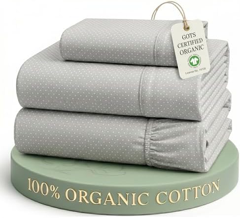 LANE LINEN Twin XL Sheet Set 100% Organic Cotton Cooling Soft - Snowdrop