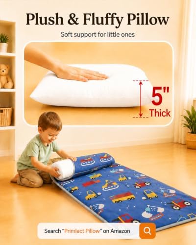 Primlect Toddler Nap Mat with Pillow, Thickened Extra Large Sleeping Bag