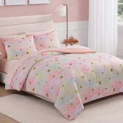 Queen Comforter Set with Sheets for Girls-7 Pieces Soft Queen Bedding Sets