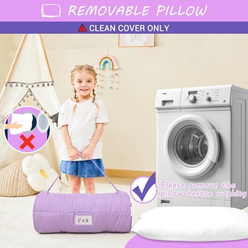 Lasoftan Toddler Nap Mat with Pillow and Blanket, Extra Large Rolled Napping Mats,Slumber Bags for Boys Girls,Kids Sleeping Bag for Daycare, Preschool Travel Camping