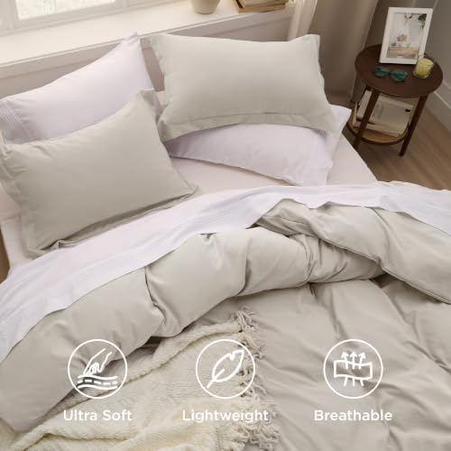 Bedsure Prewashed Cal King Duvet Cover, Cotton-Like Soft Bedding Set, Linen
