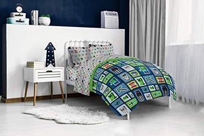 Minecraft Creeper Full Size Comforter Set 5 Piece Kids Bedding, Multi