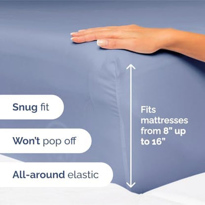 King Size 4 Piece Sheet Set - Ultra Soft & Cooling Sheets - Dusty Purple