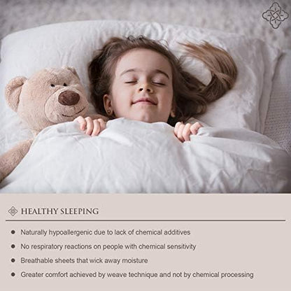 BIOWEAVES 100% Organic Cotton Banded Full/Queen Duvet Cover Set, 300 Thread Count Sateen Weave GOTS Certified Comforter Cover with Buttoned Closure and 2 Pillow Shams – White & Sand, 90x90 inches