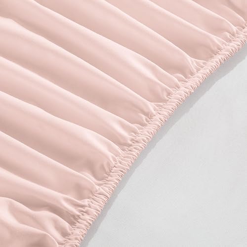 Elegant Comfort 1500 Premium Hotel Quality 18-24 Inches Deep - Extra Deep Pocket Single Fitted Sheet for High Mattress, Luxury and Softest, Smart Pocket - Wrinkle Free, Full, Blush Pink